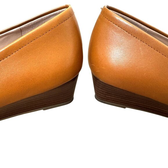 Cole Haan Malta Slip-On Wedge Leather Shoes | Size 9.5 | Pecan | Worn Once - Picture 9 of 9